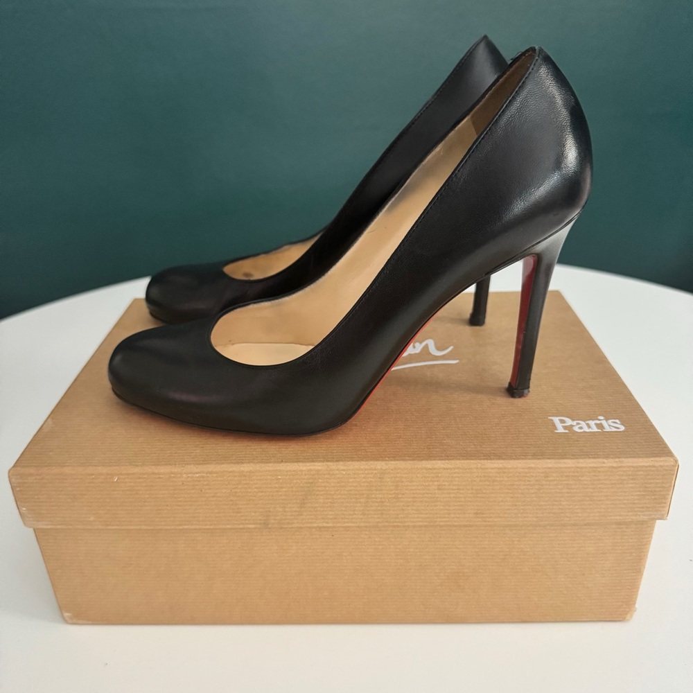 Christian Louboutin Black Simple Pump 100mm Kid Leather
